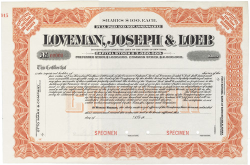 Loveman joseph loeb - loveman,, &